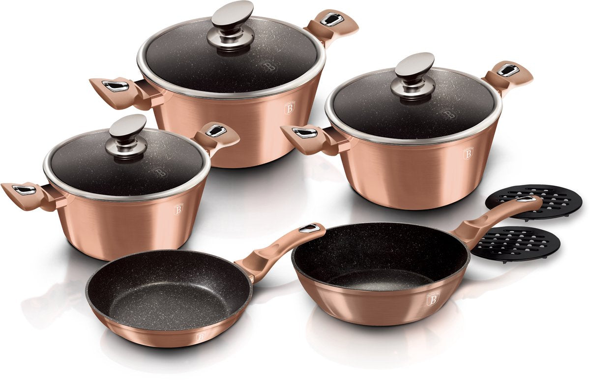 10 Delige Pannenset Rose Goud