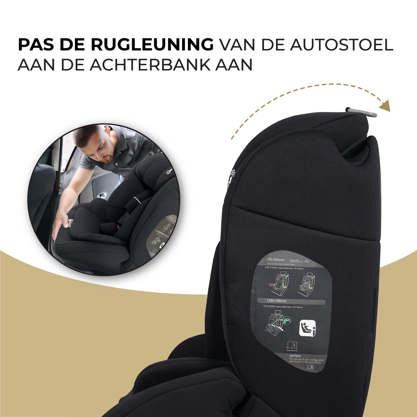 Autostoel i-size Zwart
