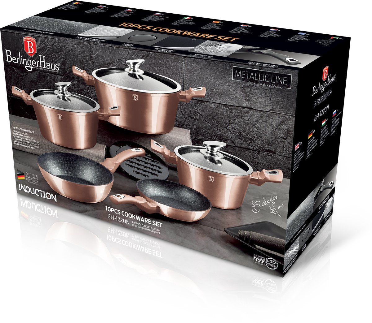 10 Delige Pannenset Rose Goud