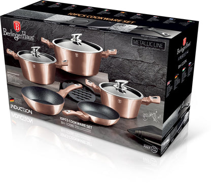 10 Delige Pannenset Rose Goud