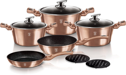 10 Delige Pannenset Rose Goud