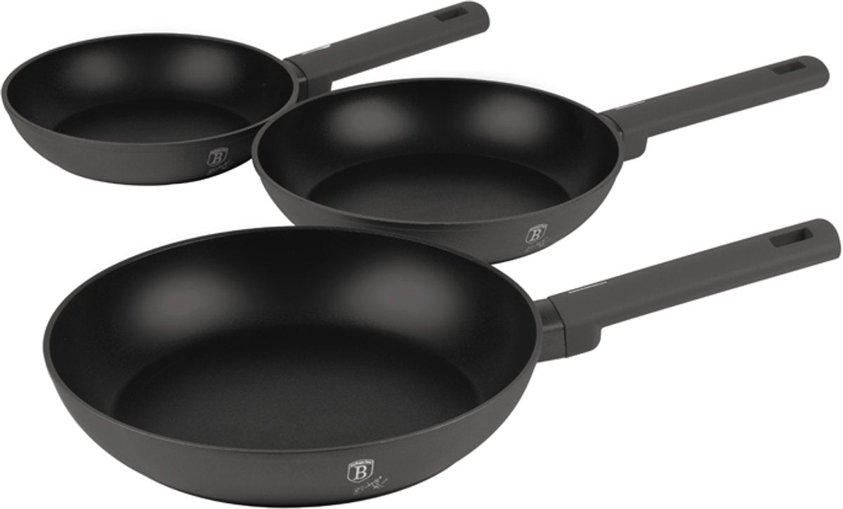3-delige Pannenset Antraciet