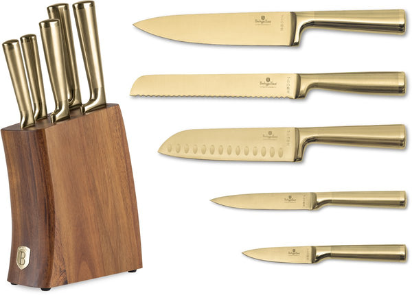 6 delige Messenset Goud