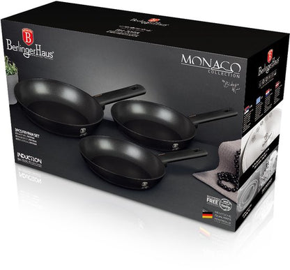 3-delige Pannenset Zwart/Rose Goud