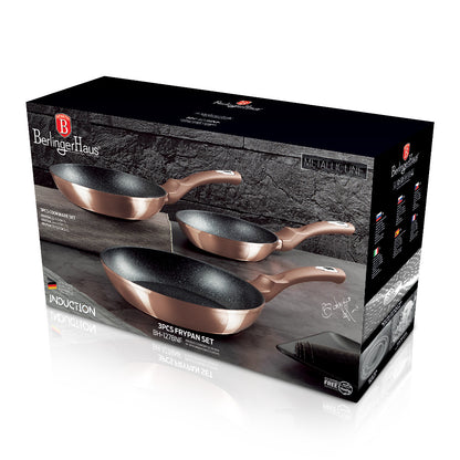 3-delige Pannenset Rose Goud