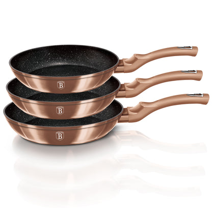 3-delige Pannenset Rose Goud