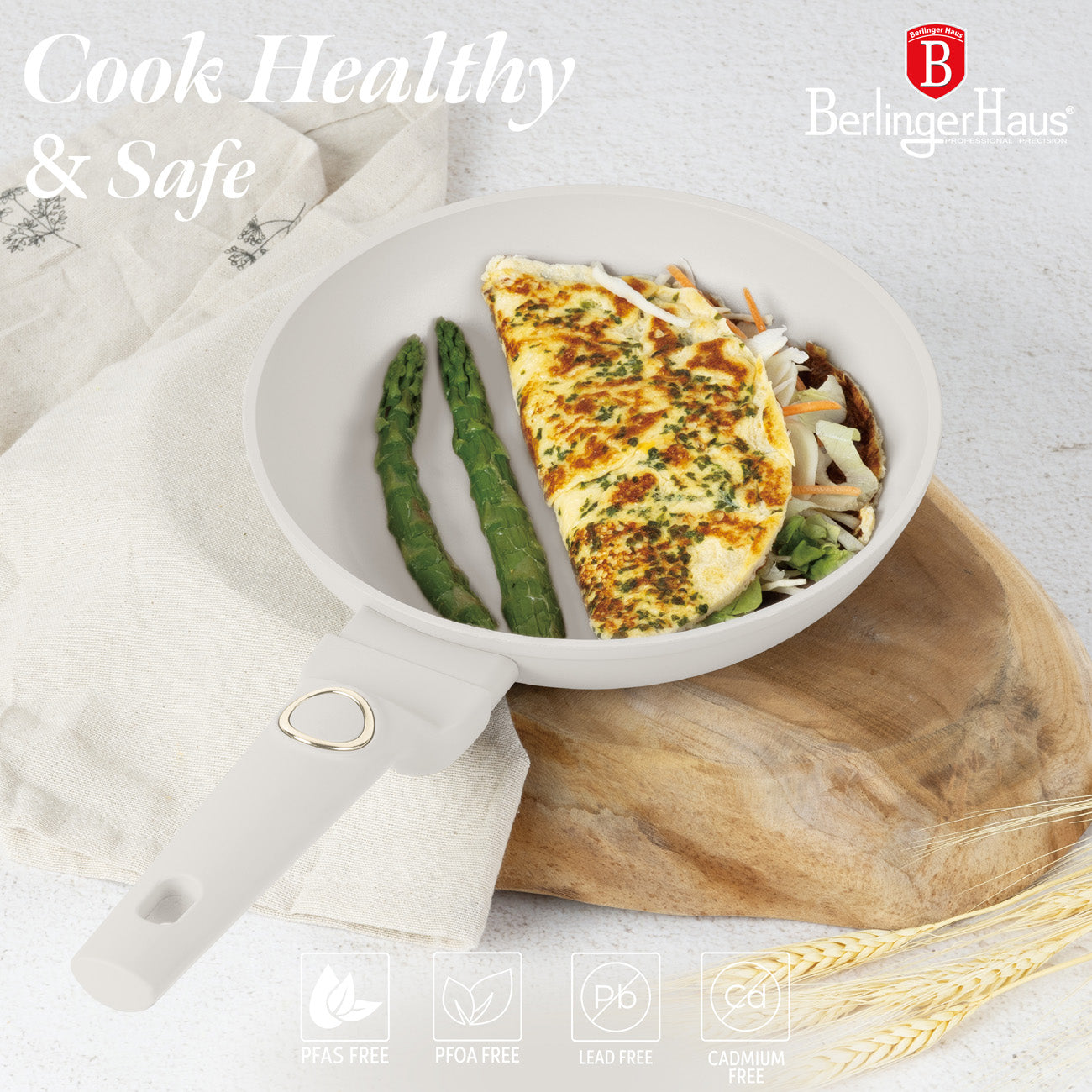 3-delige Pannenset Creme