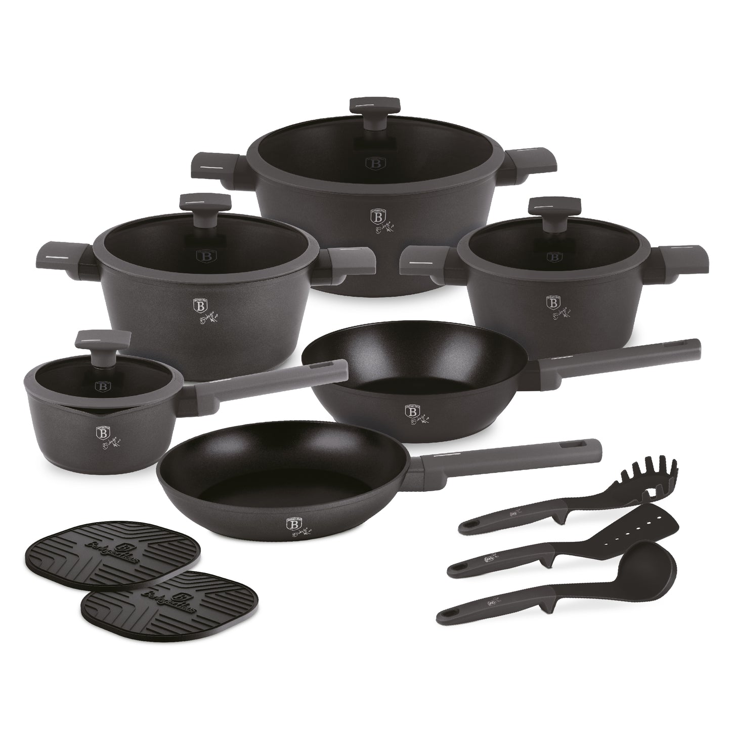 15 Delige Pannenset Antraciet