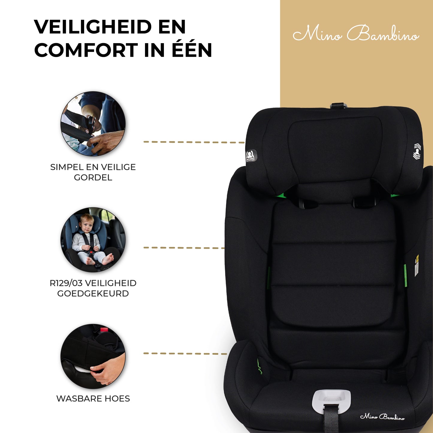 Autostoel i-size Zwart