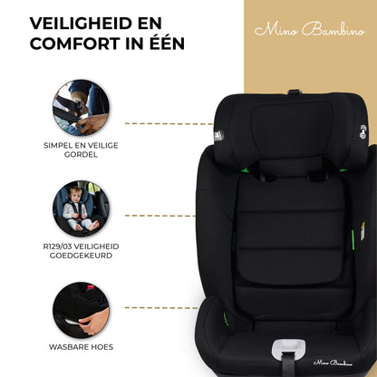 Autostoel i-size Zwart