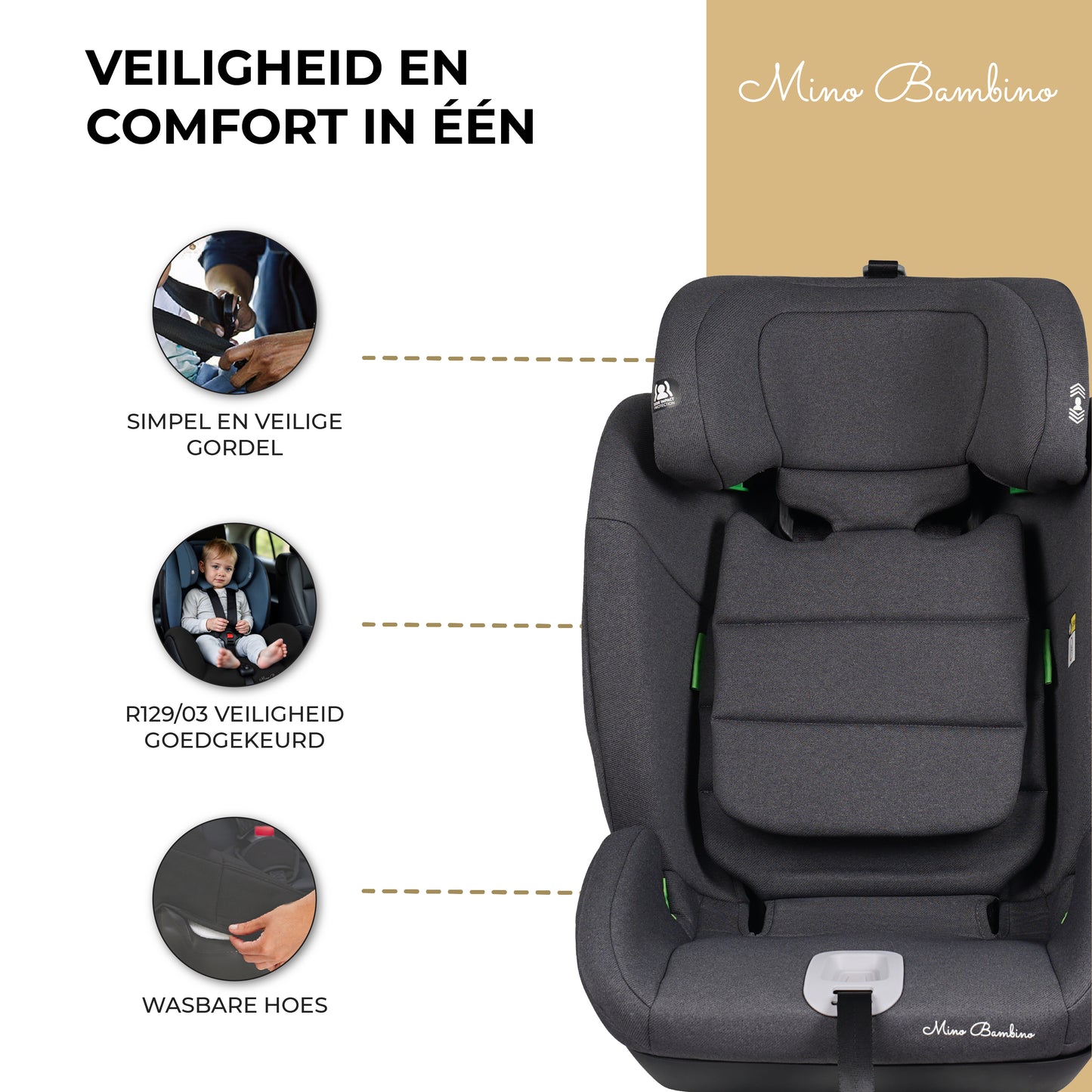 Autostoel i-size Grijs