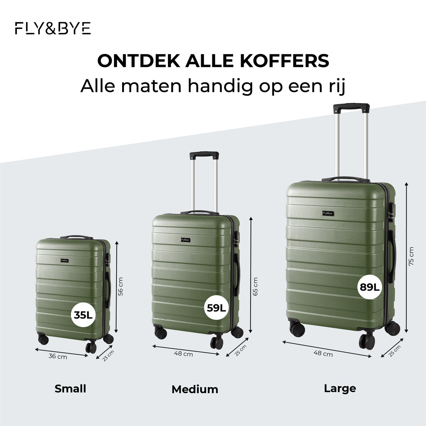 FLY&BYE Kofferset Kaki
