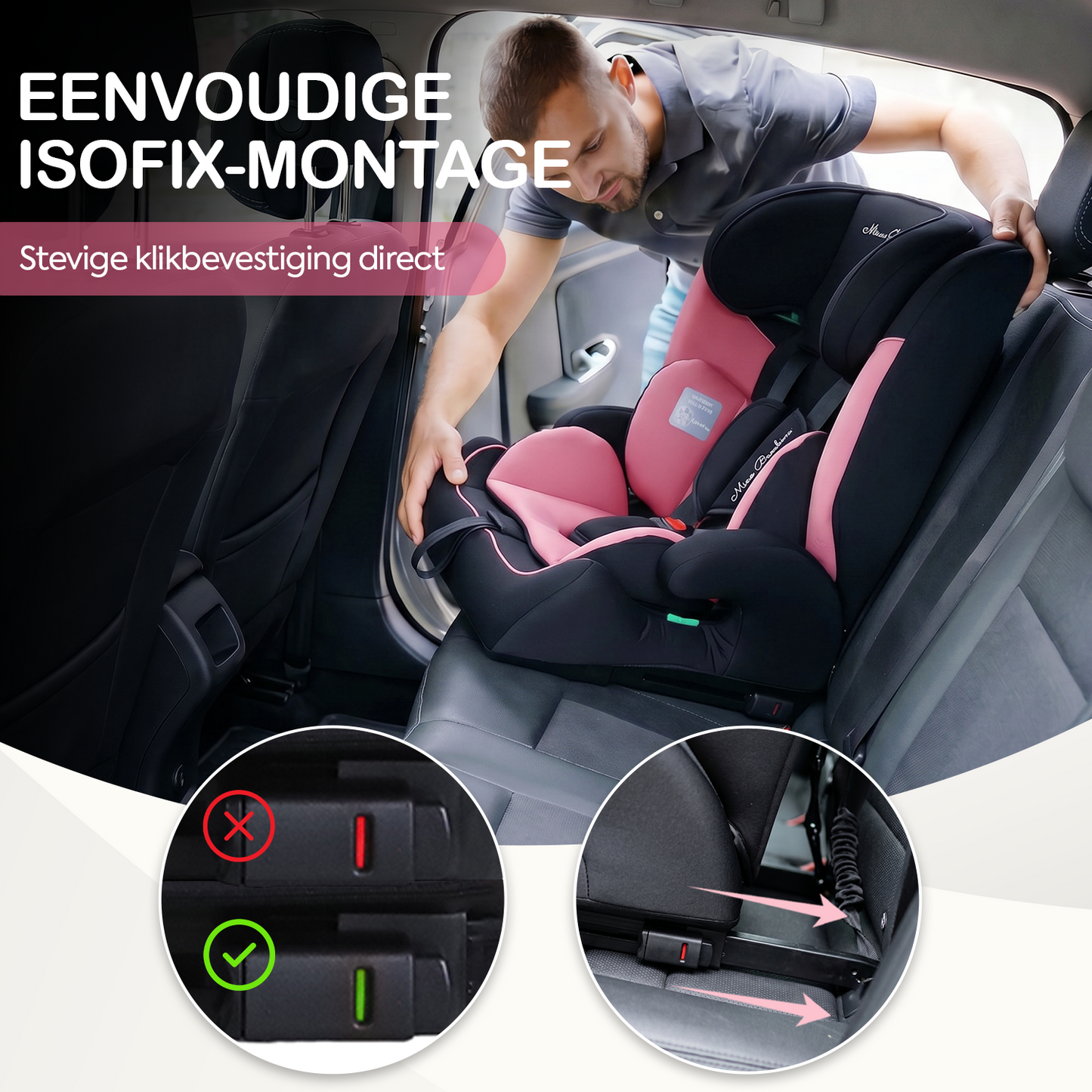 Mino Bambino Autostoel Isofix Roze
