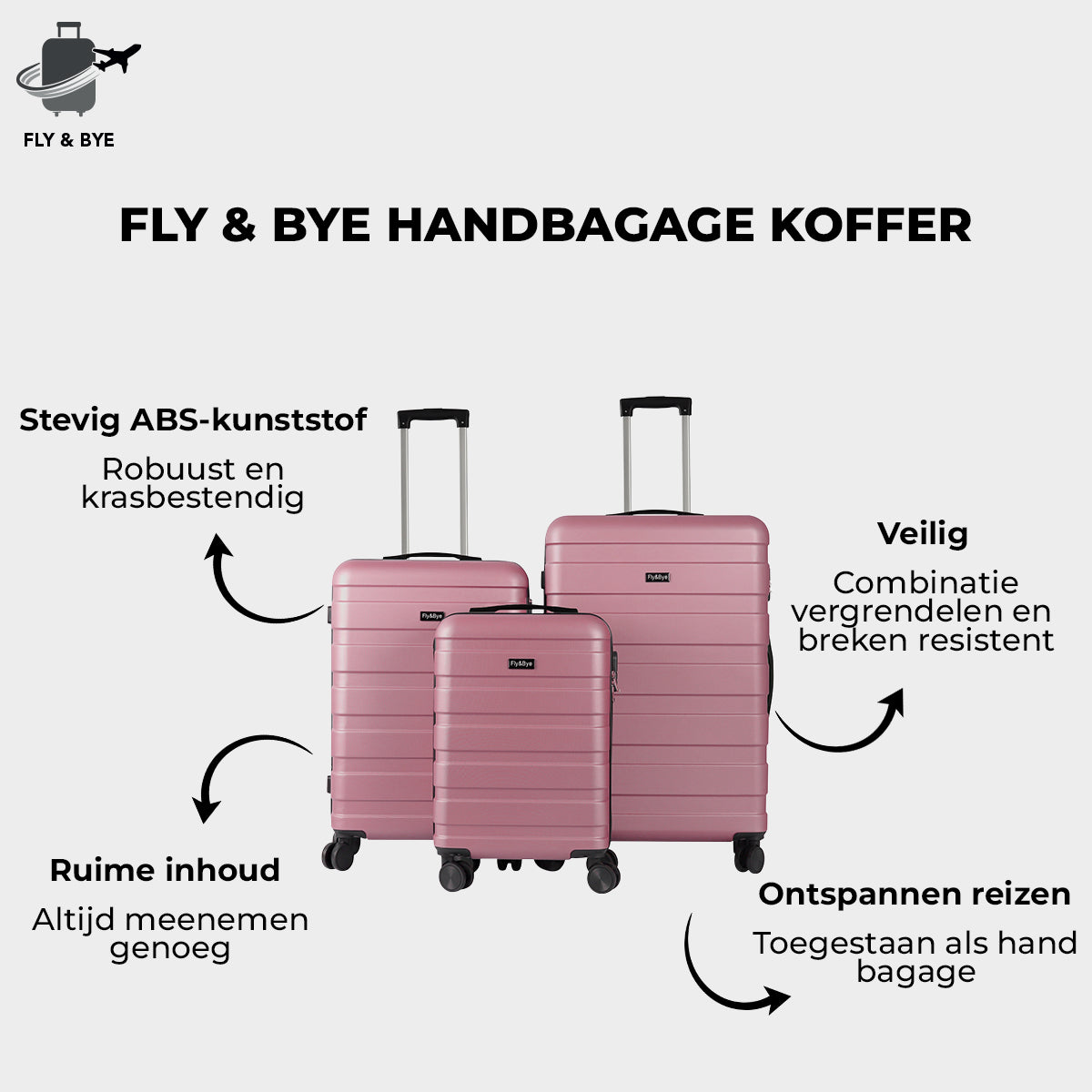 Fly&Bye Kofferset Roze