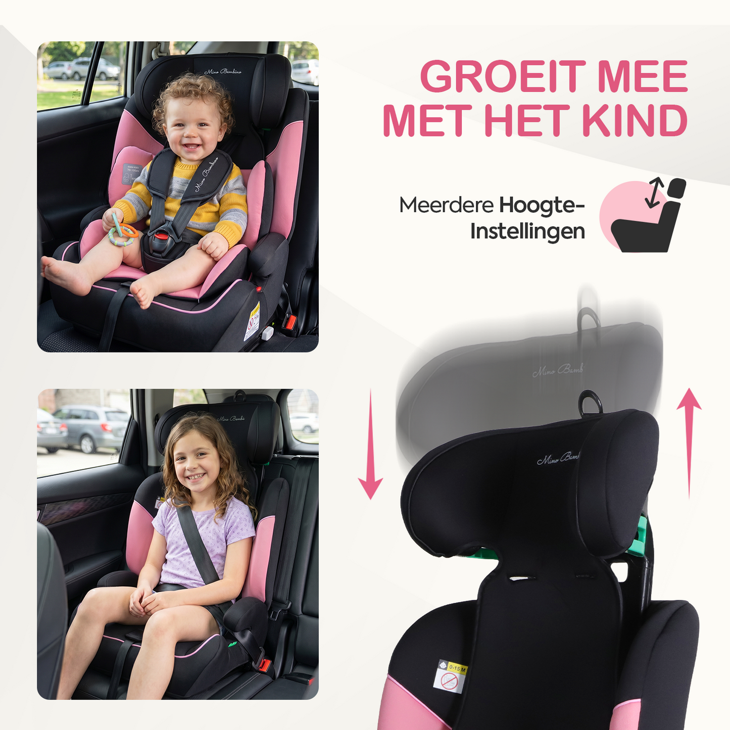 Mino Bambino Autostoel Isofix Roze
