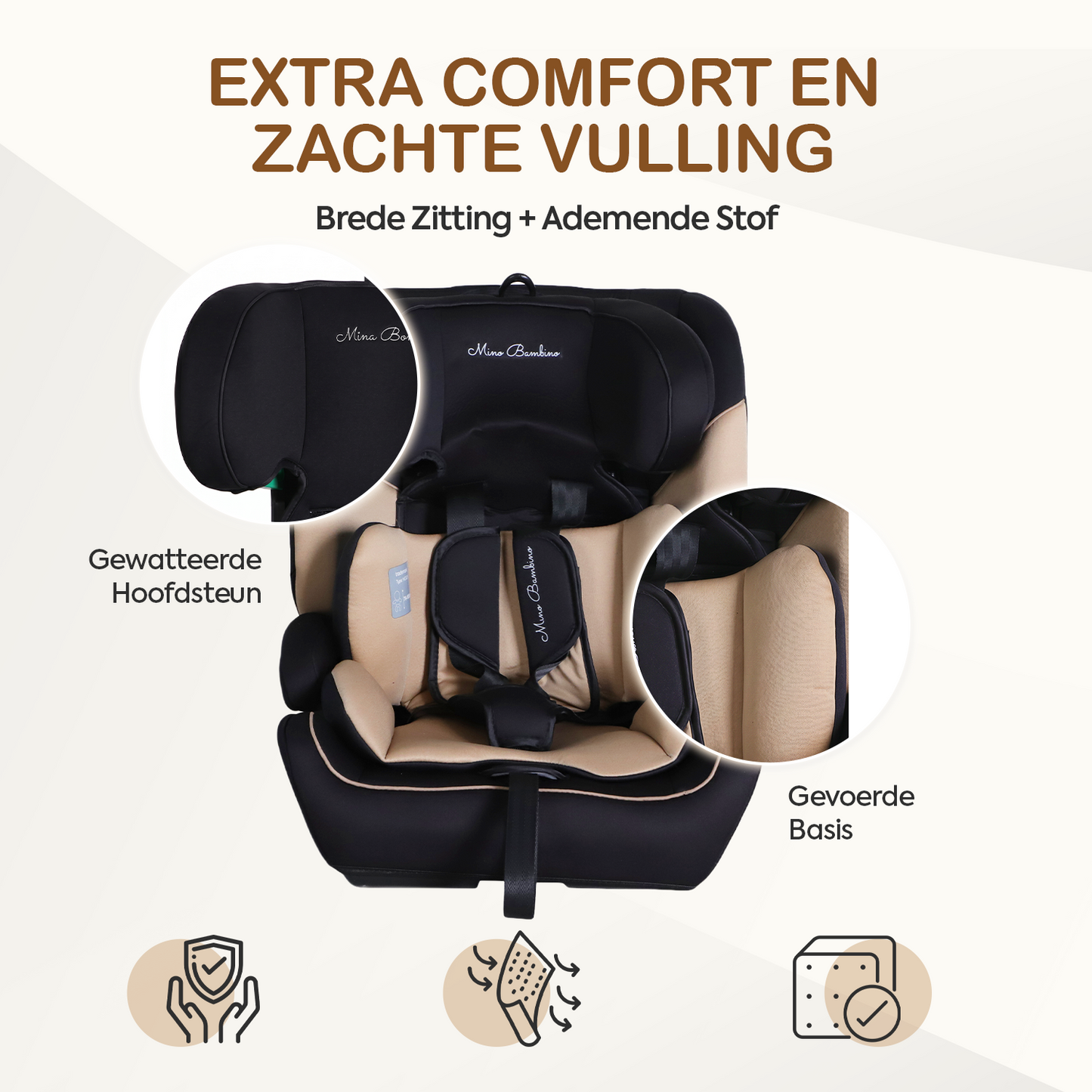 Mino Bambino Autostoel Isofix Taupe