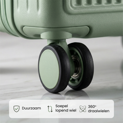 FLY&BYE Handbagage Koffer met Voorvak Groen