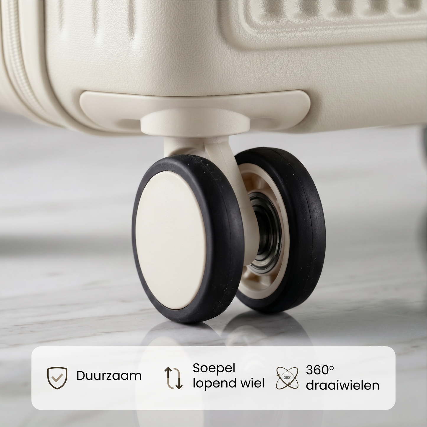 FLY&BYE Handbagage Koffer met Voorvak Creme