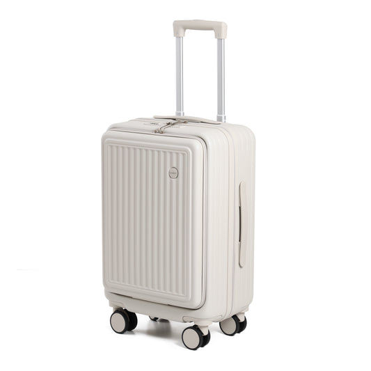 FLY&BYE Handbagage Koffer met Voorvak Creme