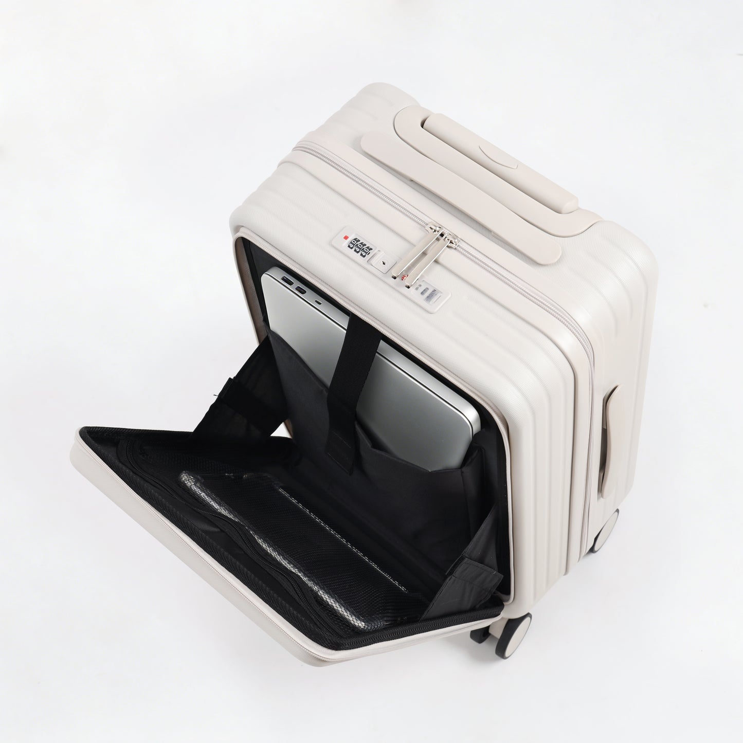 FLY&BYE Handbagage Koffer met Voorvak Creme