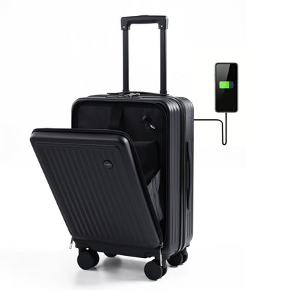 FLY&BYE Handbagage Koffer met Voorvak Zwart