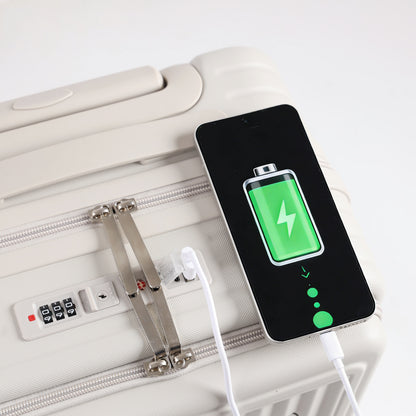 FLY&BYE Handbagage Koffer met Voorvak Creme