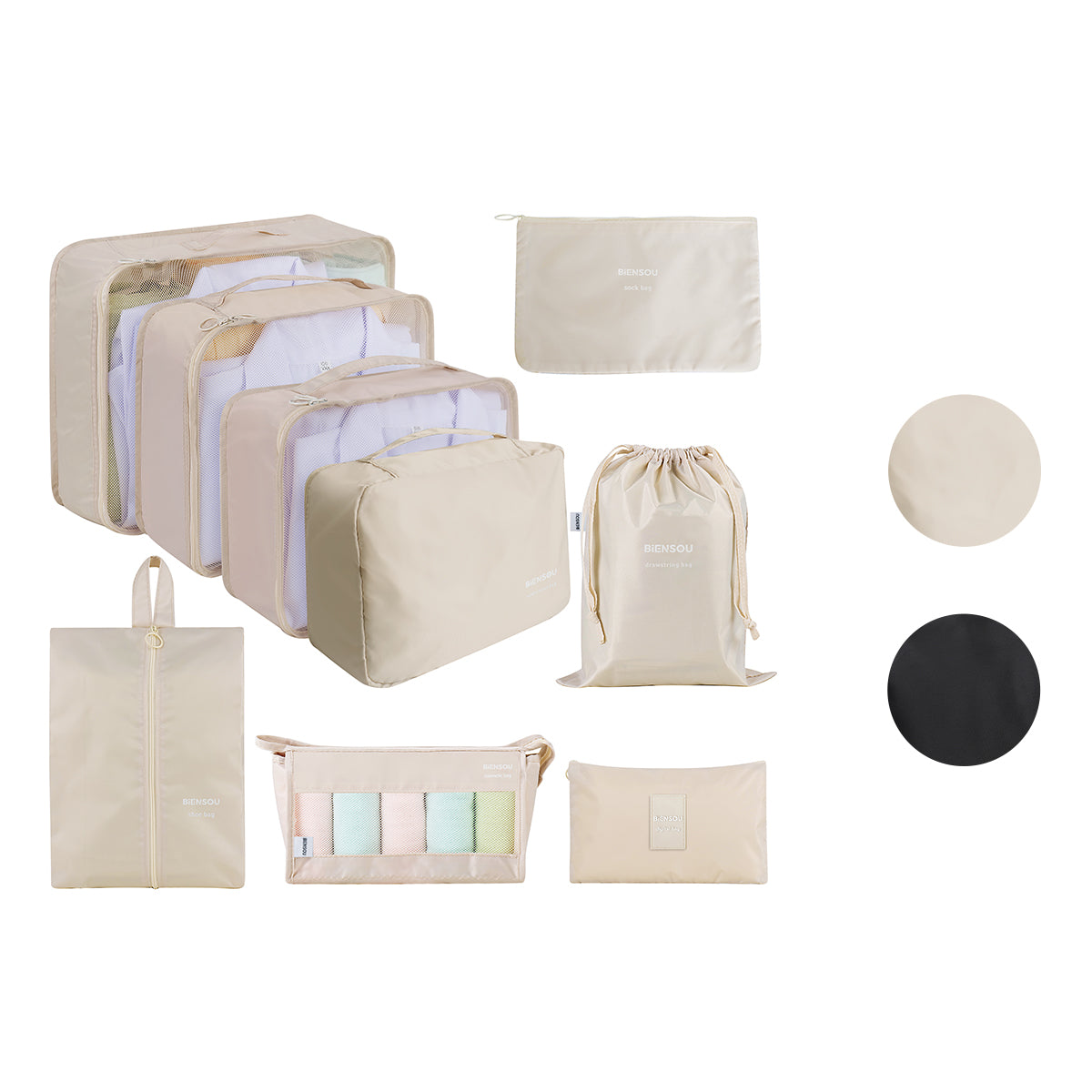 Packing Cubes Set 9-Delig Creme