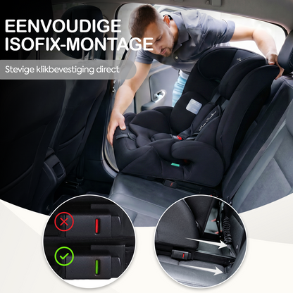Mino Bambino Autostoel Isofix Zwart - ISOFIX montage