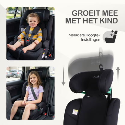 Mino Bambino Autostoel Isofix Zwart - groeit mee met het kind