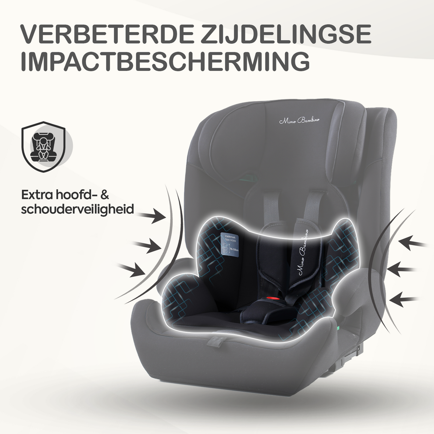 Mino Bambino Autostoel Isofix Zwart - zijdelingse impactbescherming