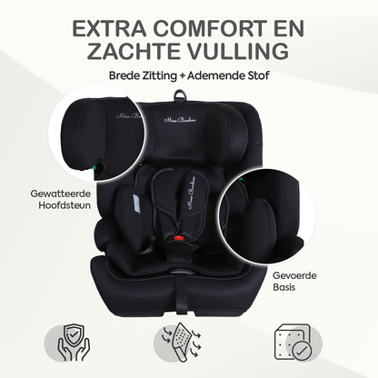 Mino Bambino Autostoel Isofix Zwart - comfort en zachte vulling