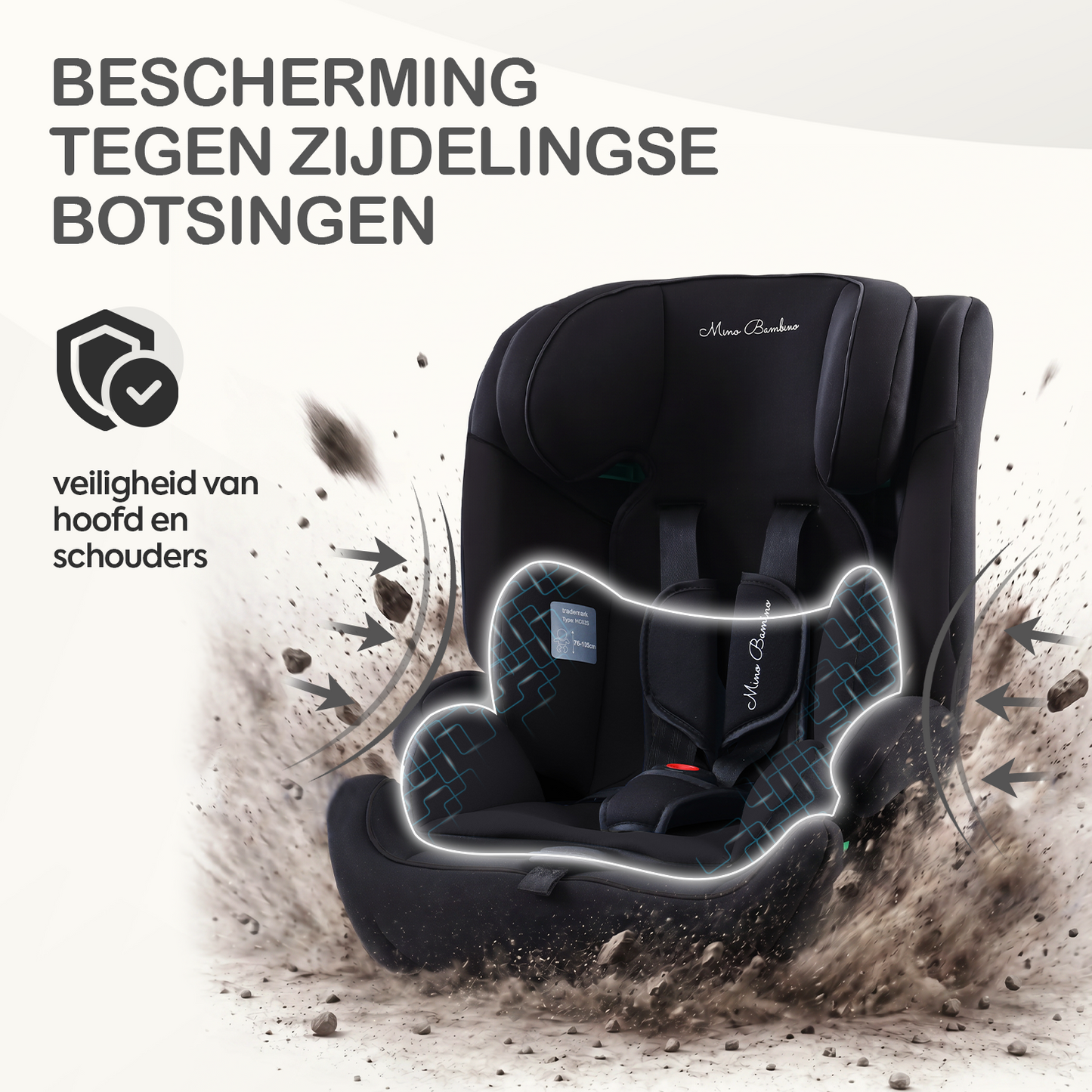 Mino Bambino Autostoel Isofix bescherming tegen zijdelingse botsingen