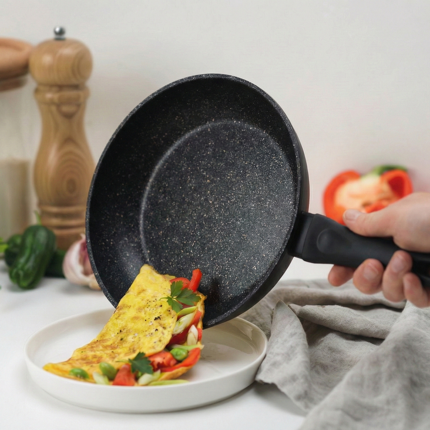 15 Delige Pannenset Zwart/Rose Goud