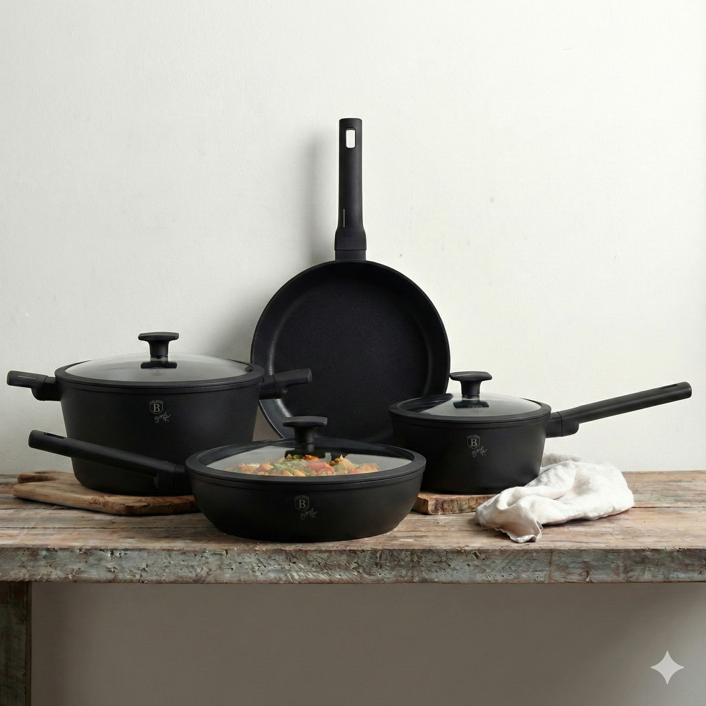 15 Delige Pannenset Zwart