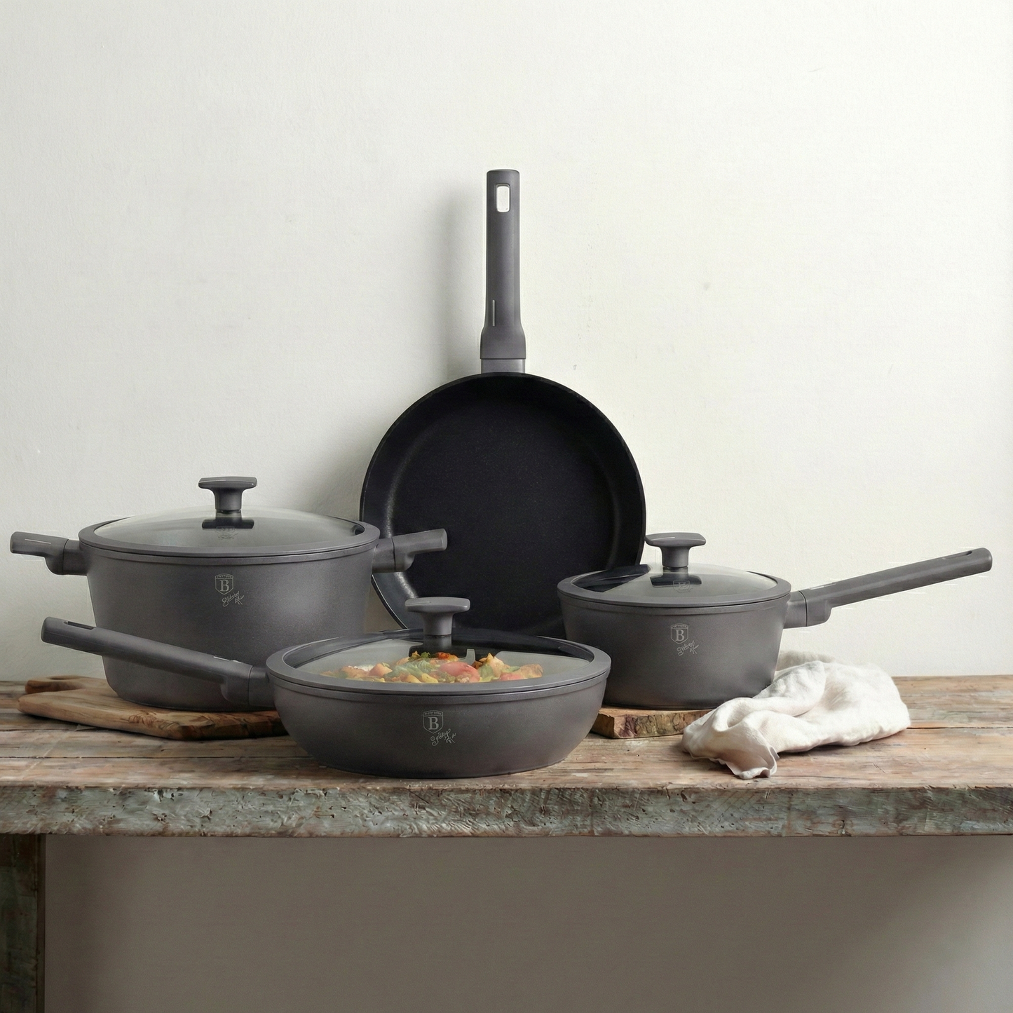 15 Delige Pannenset Antraciet