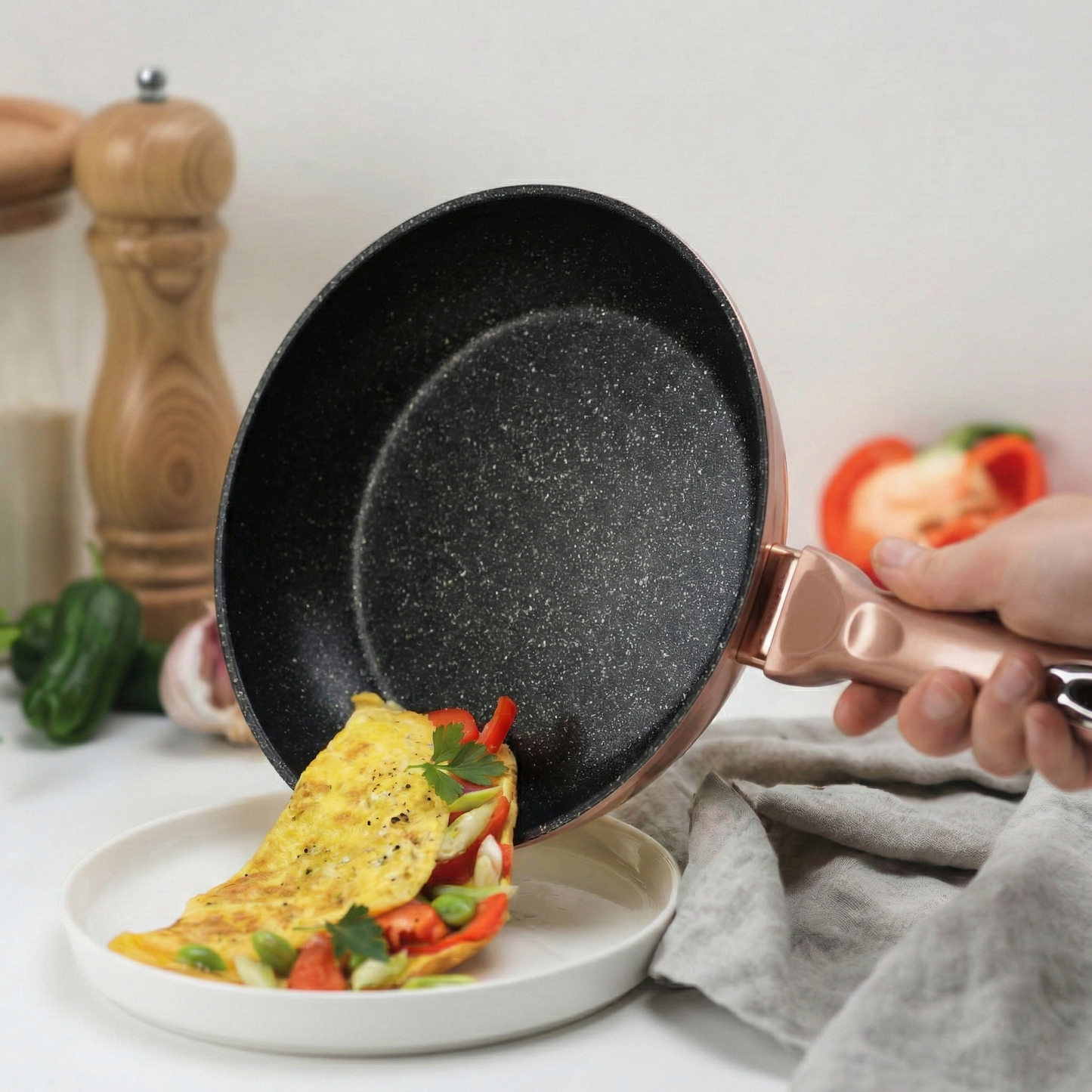 15 Delige Pannenset Rose Goud